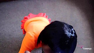 Velma Drops Glasses Accidentally Sucks Huge Cock