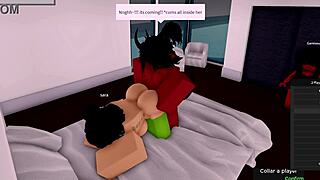 Demon intensely fucks eager Roblox slut with massive cock while her girlfriend watches the cheating action unfold