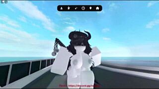 oh man, this emo slut's getting pounded hard in her big ass and tits in that roblox condo