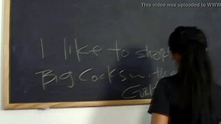 two brunettes team up for a steamy blowjob on one lucky cock.