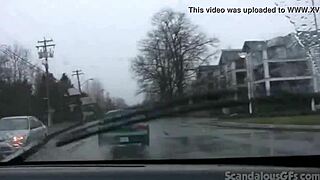 Emotional Teen Hottie Masturbates with Passion in Car