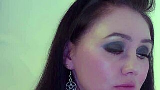 Prurient lady uses strapon for pegging her bound guys and swallows cum in intense bdsm session