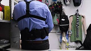 handcuffed brunette teen spies on office dicking with hidden cam 😏