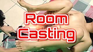 Room casting 9 features Esther with legs wide open during detailed interview process
