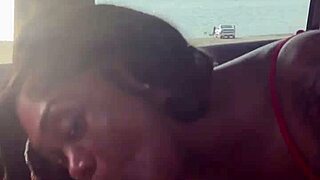 hey, watch ebony stud get sloppy blowjob by the lake