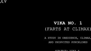 In the official trailer, Vika masturbates solo with her tight pussy, reaching climax while farting intensely