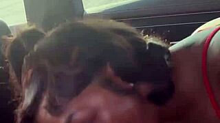 hey, watch ebony stud get sloppy blowjob by the lake