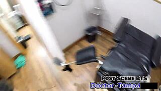 Blonde In Gloves Gives Handjob And Moans In Missionary With Spreading Natural Tits Orgasm