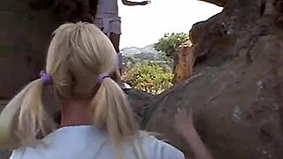 Little summer licks in hot threesome outdoor with blonde teens 😘