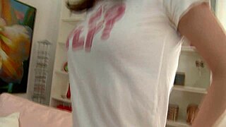 Gorgeous brunette beauty rides big cock in lingerie and fishnets, getting fucked hard doggystyle with deepthroat and gaping anal on the bed.