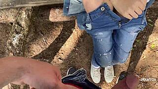 Amateur Teen Couple Fucking Hard Outdoors in Dense Woods