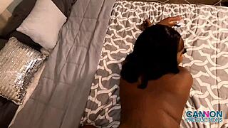 Whoa, All-Natural Ebony Beauty Sexxxy Takes Huge Cock Deep In Wet Pussy Bareback Action!