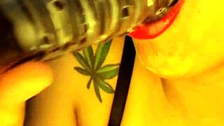 Hey, check out this horny Colombian babe using her dildo in the shower!