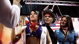 Hey, wanna celebrate 4th of July with Ben Dover and big tits stars Brooke Haven and Austin Kincaid?