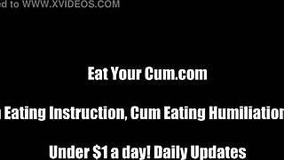 hey you should eat your cum from this used condom for cei