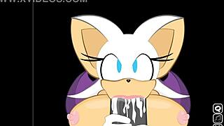 Rouge interrupts Shadow for a big cock sucking moment in extra secret scene