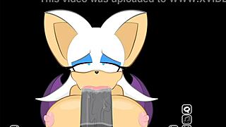 Rouge interrupts Shadow for a big cock sucking moment in extra secret scene