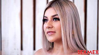 in this casual scene, naty delgado starts her first casting with heels and blowjob action on the couch