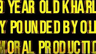 Wow, Kharlie Stone gets her first rough fuck with screaming orgasm on Zane's cock pounding her petite body!