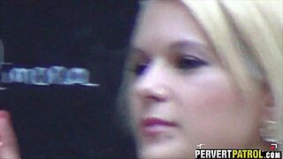 Amateur couple gets caught fucking passionately through the window in a hidden outdoor spying session.