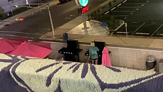 Quick hotel blowjob from my wife with cum in mouth outdoors on holiday 😏🍆💦