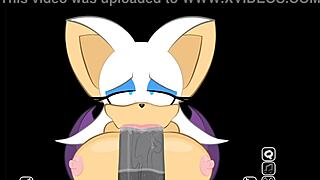 Rouge interrupts Shadow for a big cock sucking moment in extra secret scene