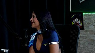 morena gostosa strips in see-through lingerie for bdsm game and pov handjob domination