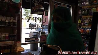 Does This Arab Babe Crave Sucking Huge Black Cock Through Gloryhole For Facial?