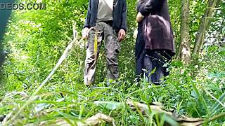 Fat Milf Shows Her Hairy Pissing Cunt To Her Horny Lover In The Park