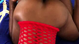 hot black babe moans passionately while getting fucked doggystyle by big black cock in homemade quickie.