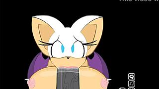 Rouge interrupts Shadow for a big cock sucking moment in extra secret scene