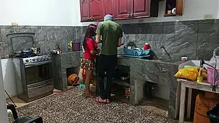 Perverted neighbor roleplays kinky fetish with curvy amateur, shaking her big ass in uniform while he's watching