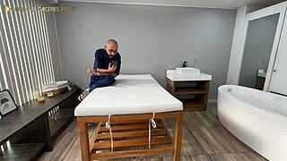 massaged a curvy latina with huge natural tits ending in a delicious creampie