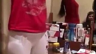 Hot indian girl dances privately with friends in fun group
