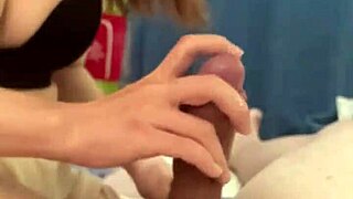 Emotional Handjob From Cute Skinny Girlfriend In Bathroom Before Work Rush