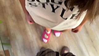 I seduced my cute friend in her fun t-shirt