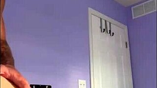 the passionate couple shared an intense moment as the strong guy filled the petite 18+ girl's tight pussy with cum during their homemade creampie session