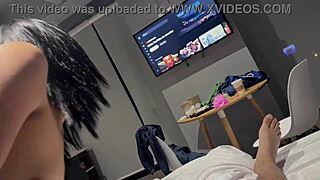 Pretty Latina milf starts by sucking before riding in reverse cowgirl style.