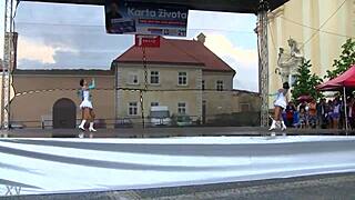 Two Cheerful Majorettes