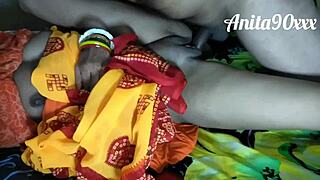 in a rural home setting an indian housewife engages in intimate activities with her partner