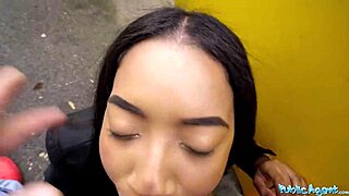 why is this ebony latina with big ass and tits giving public blowjob to monster cock