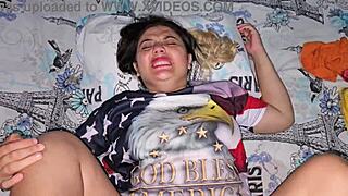 Blonde Latina Fills Herself with Cum from My Monster Cock Suggestively