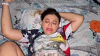 Blonde Latina Fills Herself with Cum from My Monster Cock Suggestively