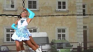 Two Cheerful Majorettes