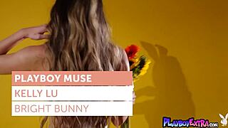 petite asian teen bunny kelly lu slowly stripped lingerie posing nude with pierced nipples