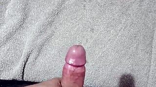 Why not cum hard while moaning solo? he asks with skinny body on display.