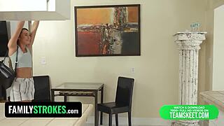 hey, this attractive woman in a mini dress spots her friends getting close and decides to join the fun