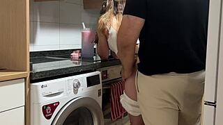 I'm on the phone with my boyfriend while this guy eats my shaved pussy and fucks me hard until he cums inside.