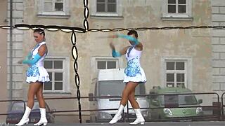 Two Cheerful Majorettes