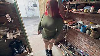 Watch my big ass wife paying off the debt in the mechanic shop!